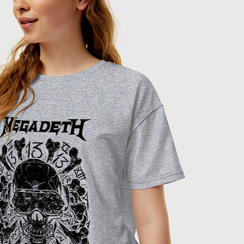 Женская футболка оверсайз Megadeth Thirteen / Меланж – фото 3