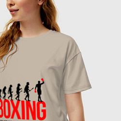 Футболка оверсайз женская Boxing evolution, цвет: миндальный — фото 2