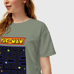 Футболка оверсайз женская Pac-Man на ZX-Spectrum, цвет: авокадо — фото 2