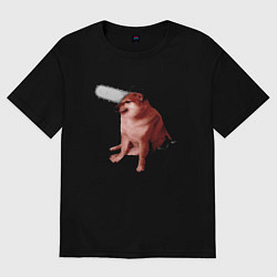 Футболка оверсайз женская Чимс - человек бензопила - Мем, цвет: черный