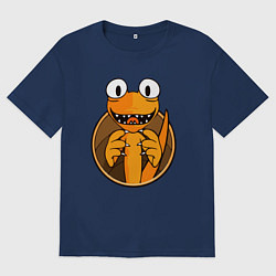 Футболка оверсайз женская Радужные друзья: Оранжевый, цвет: тёмно-синий