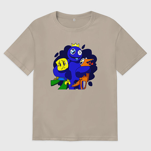 Женская футболка оверсайз Радужные друзья: все персонажи / Миндальный – фото 1