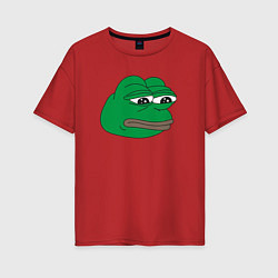 Женская футболка оверсайз Лягушонок Пепе-Frog Pepe