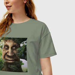 Футболка оверсайз женская Wise Mystical Tree, цвет: авокадо — фото 2