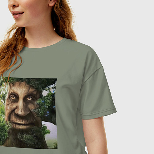 Женская футболка оверсайз Wise Mystical Tree / Авокадо – фото 3