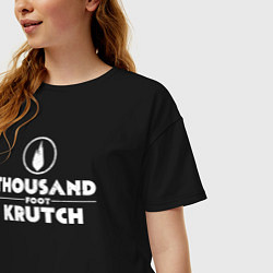 Футболка оверсайз женская Thousand Foot Krutch белое лого, цвет: черный — фото 2