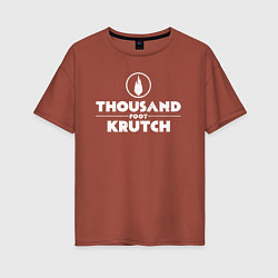 Футболка оверсайз женская Thousand Foot Krutch белое лого, цвет: кирпичный