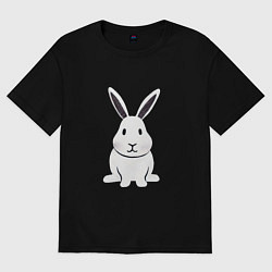 Женская футболка оверсайз Снежный кролик