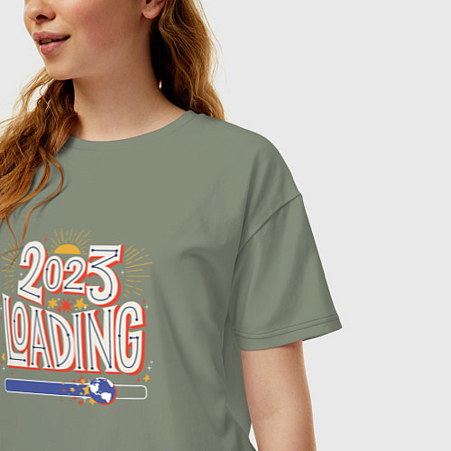 Женская футболка оверсайз 2023 year loading / Авокадо – фото 3