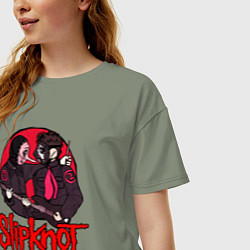 Футболка оверсайз женская Slipknot rock, цвет: авокадо — фото 2