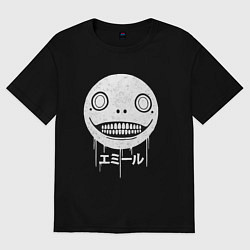 Футболка оверсайз женская Emil лицо, цвет: черный