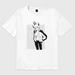 Футболка оверсайз женская Человек-бензопила Пауэр, цвет: белый