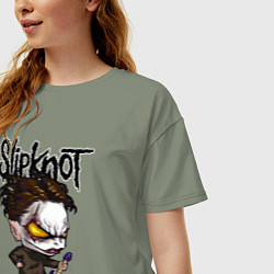 Футболка оверсайз женская Slipknot - art, цвет: авокадо — фото 2