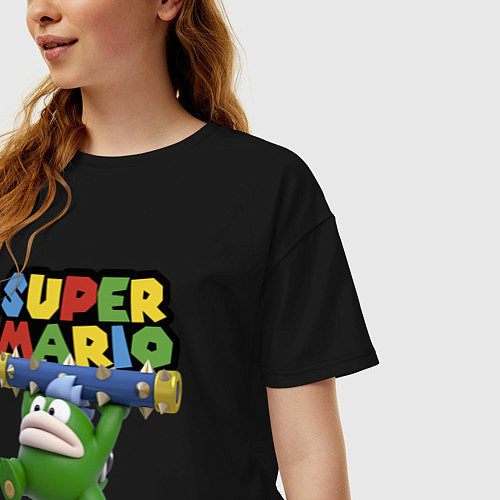 Женская футболка оверсайз Super Mario - Spike - Character / Черный – фото 3