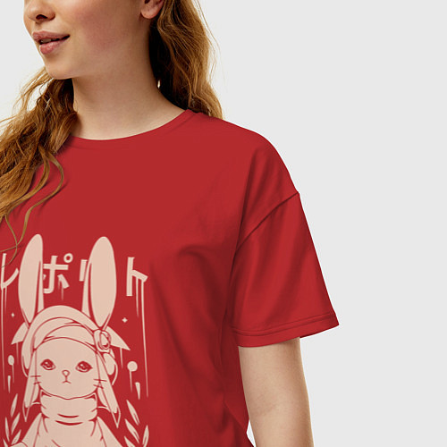 Женская футболка оверсайз Loporrits Moon Tribe / Красный – фото 3