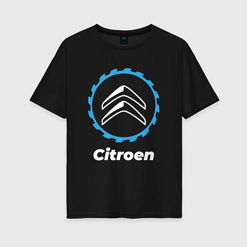 Женская футболка оверсайз Citroen в стиле Top Gear / Черный – фото 1