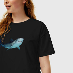 Футболка оверсайз женская Realistic shark, цвет: черный — фото 2