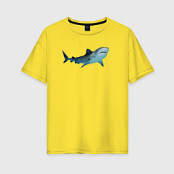 Футболка оверсайз женская Realistic shark, цвет: желтый