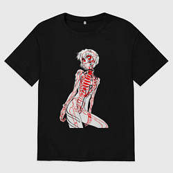 Футболка оверсайз женская Просто Рей Аянами - Ева, цвет: черный