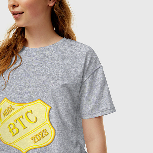 Женская футболка оверсайз Bitcoin 2023 / Меланж – фото 3