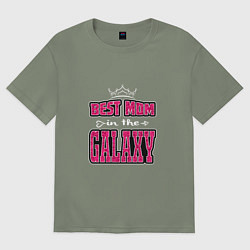 Футболка оверсайз женская Лучшая мама в галактике, цвет: авокадо