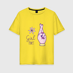 Футболка оверсайз женская Girl power peace, цвет: желтый