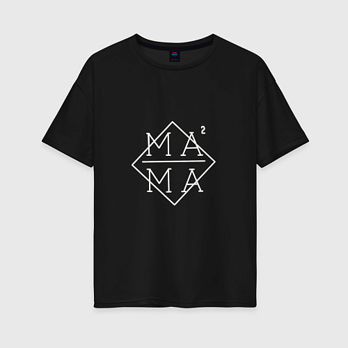 Женская футболка оверсайз Мама в квадрате / Черный – фото 1