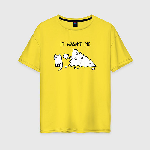 Женская футболка оверсайз Это не кот / Желтый – фото 1