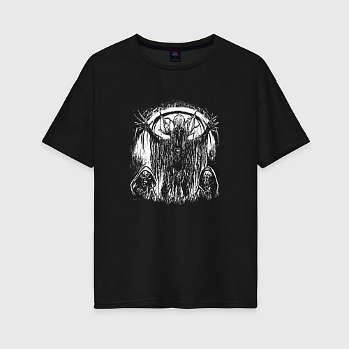 Женская футболка оверсайз The necromancer of darkness / Черный – фото 1