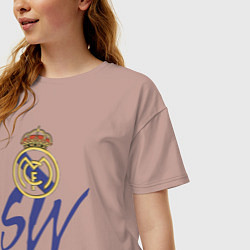 Футболка оверсайз женская Real Madrid - Spain - sweeper, цвет: пыльно-розовый — фото 2