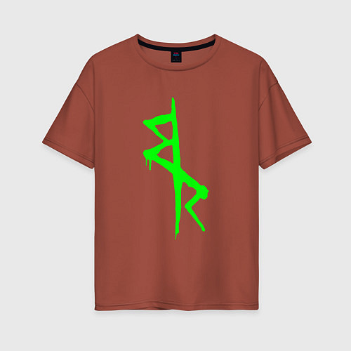 Женская футболка оверсайз Logotype - Cyberpunk: Edgerunners / Кирпичный – фото 1