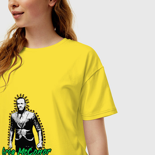 Женская футболка оверсайз Greg McConor / Желтый – фото 3