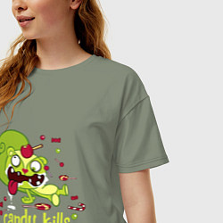Футболка оверсайз женская Nutty - candy kills, цвет: авокадо — фото 2