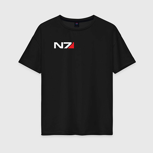 Женская футболка оверсайз Логотип N7 / Черный – фото 1