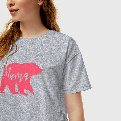 Женская футболка оверсайз Мама медведица / Меланж – фото 3
