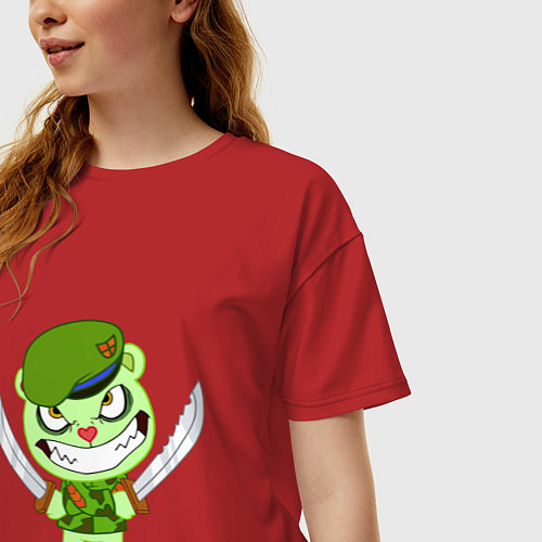 Женская футболка оверсайз Angry Flippy / Красный – фото 3