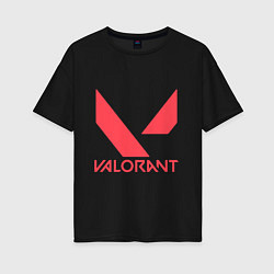 Футболка оверсайз женская Valorant - logo, цвет: черный