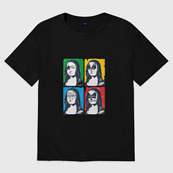 Футболка оверсайз женская Kiss Mona Lisa, цвет: черный