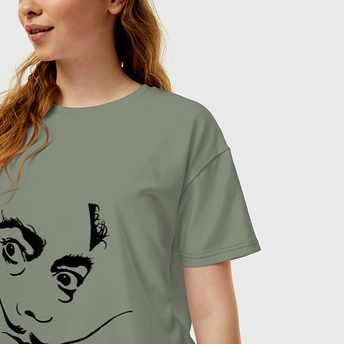 Женская футболка оверсайз Salvador Domingo Felipe Jacinto Dali / Авокадо – фото 3