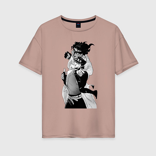Женская футболка оверсайз Джотаро и платиновая звезда / Пыльно-розовый – фото 1