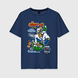 Женская футболка оверсайз Червяк Джим