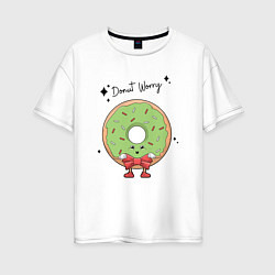 Женская футболка оверсайз Donut worry its new year
