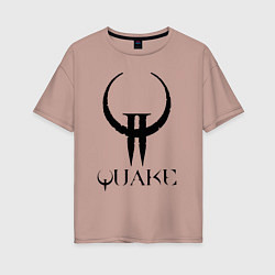 Футболка оверсайз женская Quake II logo, цвет: пыльно-розовый