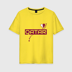 Женская футболка оверсайз Qatar heart