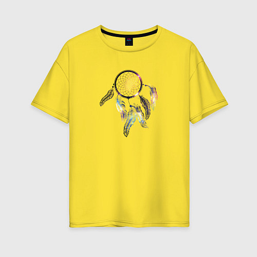 Женская футболка оверсайз Мистический ловец снов / Желтый – фото 1