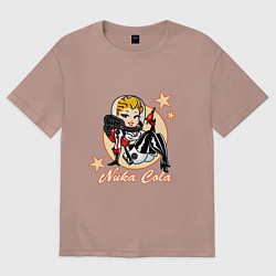 Футболка оверсайз женская Nuka cola mascotte, цвет: пыльно-розовый