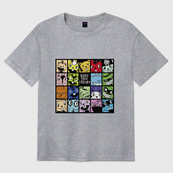 Футболка оверсайз женская All happy three friends, цвет: меланж