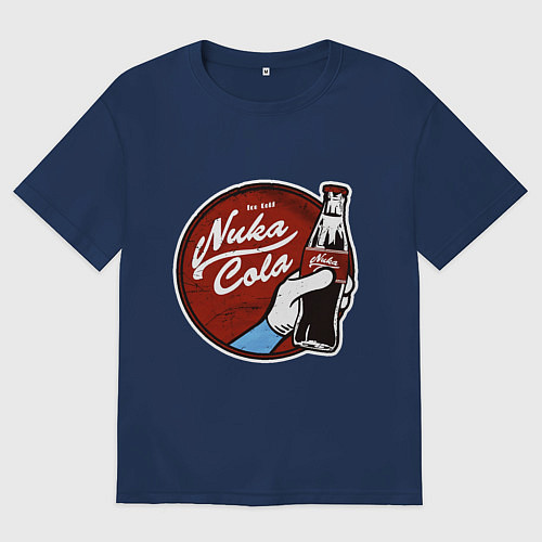 Женская футболка оверсайз Nuka cola sticker / Тёмно-синий – фото 1