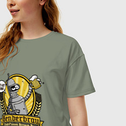 Футболка оверсайз женская Benderbrau premium beer, цвет: авокадо — фото 2