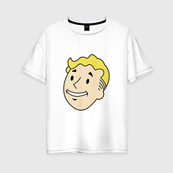 Футболка оверсайз женская Vault boy head, цвет: белый